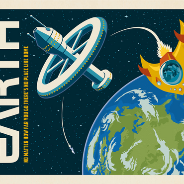 Earth: No Place Like Home, Vintage Poster 1000 Jigsaw Puzzle 3D Modell