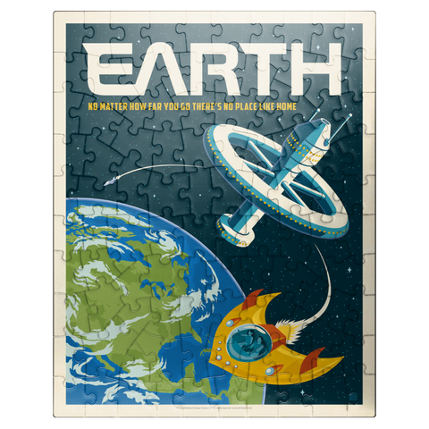 puzzleplate Earth: No Place Like Home, Vintage Poster 100 Jigsaw Puzzle