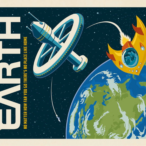 Earth: No Place Like Home, Vintage Poster 100 Jigsaw Puzzle 3D Modell