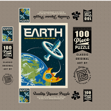 Earth: No Place Like Home, Vintage Poster 100 Jigsaw Puzzle box 3D Modell