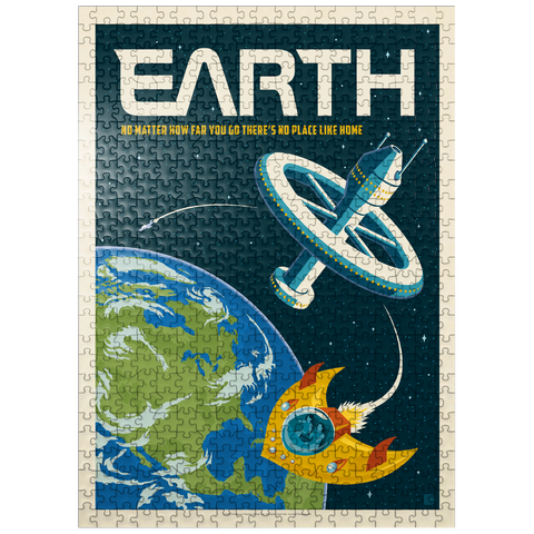 puzzleplate Earth: No Place Like Home, Vintage Poster 500 Jigsaw Puzzle