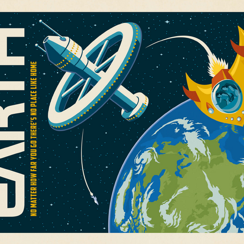 Earth: No Place Like Home, Vintage Poster 500 Jigsaw Puzzle 3D Modell