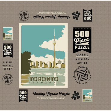 Canada: Toronto, Vintage Poster 500 Jigsaw Puzzle box 3D Modell