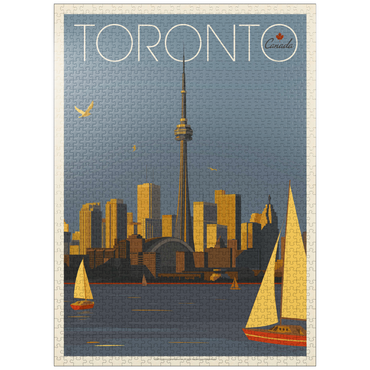 puzzleplate Canada: Toronto Sailboats, Vintage Poster 1000 Jigsaw Puzzle