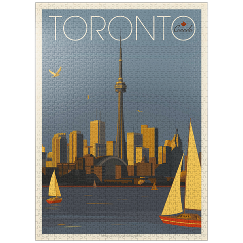 puzzleplate Canada: Toronto Sailboats, Vintage Poster 1000 Jigsaw Puzzle