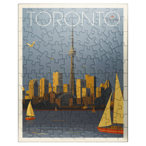 puzzleplate Canada: Toronto Sailboats, Vintage Poster 100 Jigsaw Puzzle