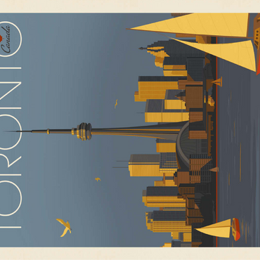 Canada: Toronto Sailboats, Vintage Poster 100 Jigsaw Puzzle 3D Modell