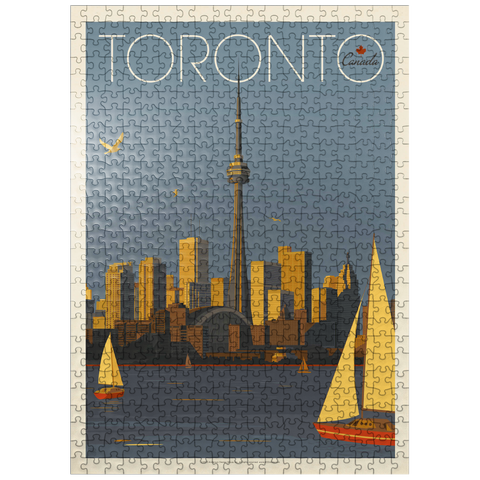 puzzleplate Canada: Toronto Sailboats, Vintage Poster 500 Jigsaw Puzzle