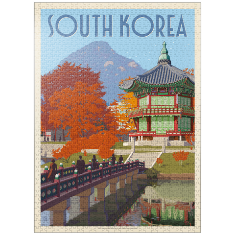 puzzleplate South Korea, Seoul: Gyeongbokgung Palace, Vintage Poster 1000 Jigsaw Puzzle