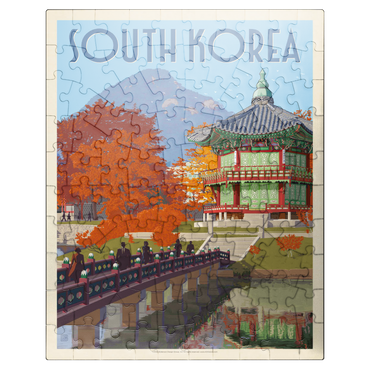 puzzleplate South Korea, Seoul: Gyeongbokgung Palace, Vintage Poster 100 Jigsaw Puzzle