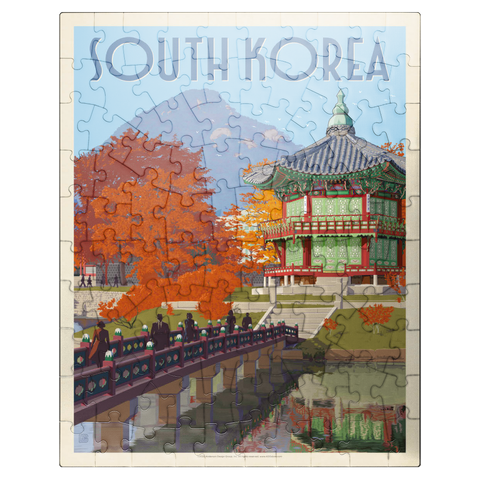 puzzleplate South Korea, Seoul: Gyeongbokgung Palace, Vintage Poster 100 Jigsaw Puzzle
