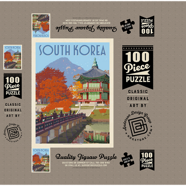 South Korea, Seoul: Gyeongbokgung Palace, Vintage Poster 100 Jigsaw Puzzle box 3D Modell
