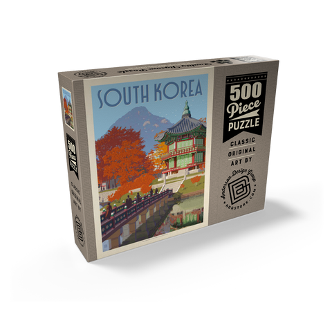 South Korea, Seoul: Gyeongbokgung Palace, Vintage Poster 500 Jigsaw Puzzle box view2