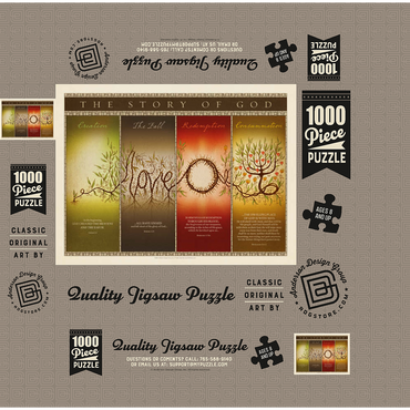 The Story of God, Vintage Poster 1000 Jigsaw Puzzle box 3D Modell