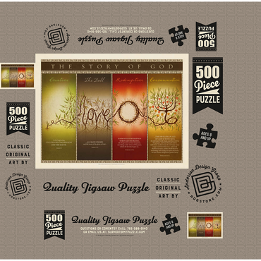 The Story of God, Vintage Poster 500 Jigsaw Puzzle box 3D Modell