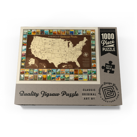63 National Parks: Map Of USA 1000 Jigsaw Puzzle box view3