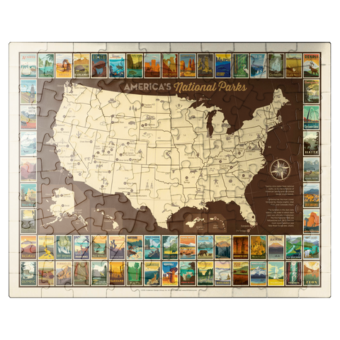 puzzleplate 63 National Parks: Map Of USA 100 Jigsaw Puzzle
