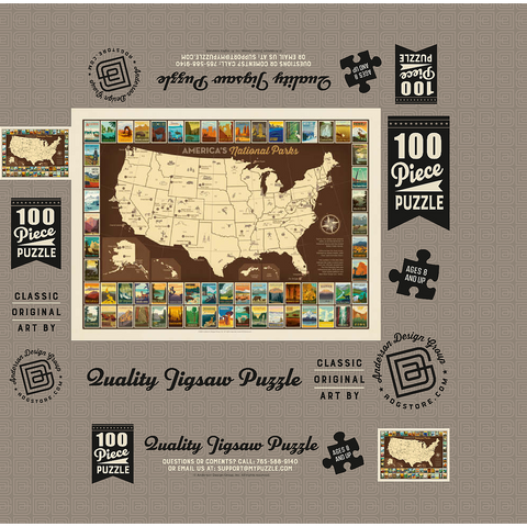 63 National Parks: Map Of USA 100 Jigsaw Puzzle box 3D Modell