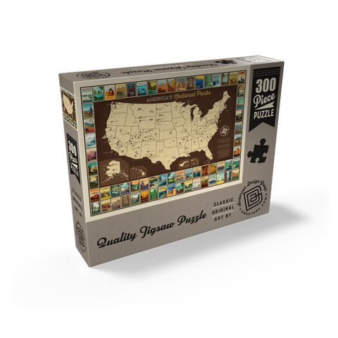 63 National Parks: Map Of USA 300 Jigsaw Puzzle box view2