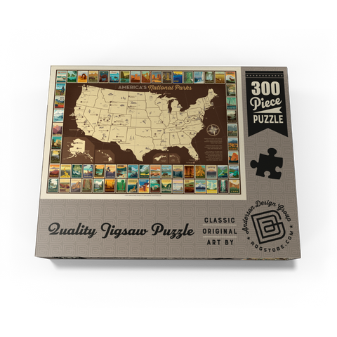 63 National Parks: Map Of USA 300 Jigsaw Puzzle box view3