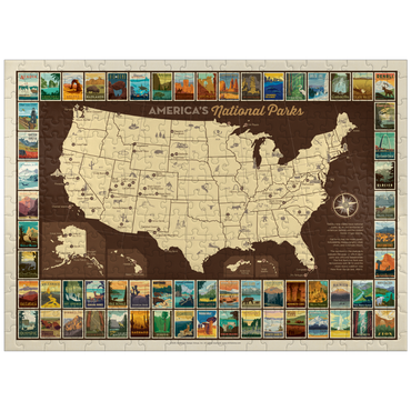 puzzleplate 63 National Parks: Map Of USA 300 Jigsaw Puzzle
