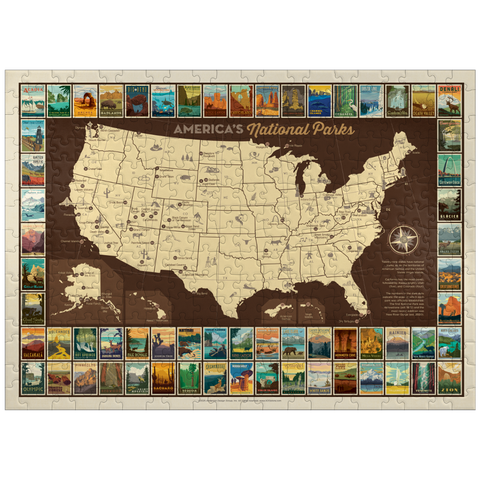 puzzleplate 63 National Parks: Map Of USA 300 Jigsaw Puzzle