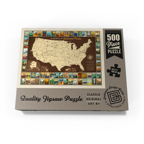 63 National Parks: Map Of USA 500 Jigsaw Puzzle box view3
