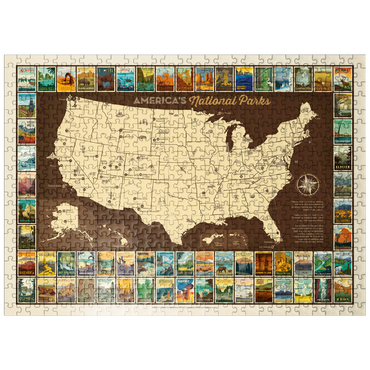 puzzleplate 63 National Parks: Map Of USA 500 Jigsaw Puzzle