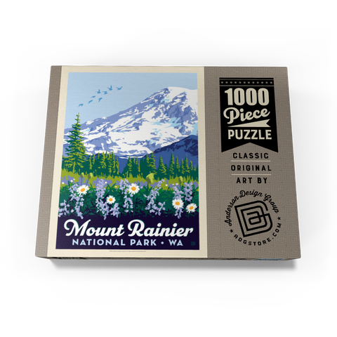 Mount Rainier National Park: Wildflowers, Vintage Poster 1000 Jigsaw Puzzle box view3