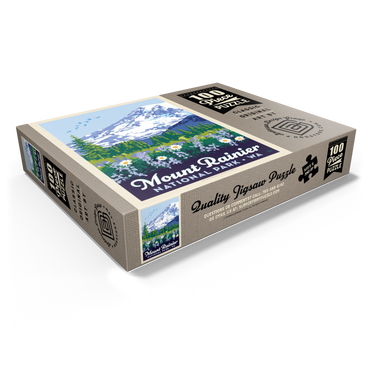 Mount Rainier National Park: Wildflowers, Vintage Poster 100 Jigsaw Puzzle box view1