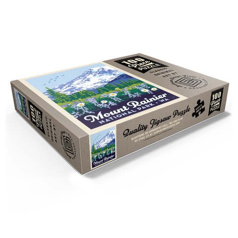 Mount Rainier National Park: Wildflowers, Vintage Poster 100 Jigsaw Puzzle box view1