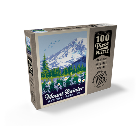 Mount Rainier National Park: Wildflowers, Vintage Poster 100 Jigsaw Puzzle box view2