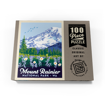 Mount Rainier National Park: Wildflowers, Vintage Poster 100 Jigsaw Puzzle box view3