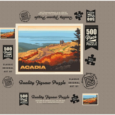 Acadia National Park: 100th Anniversary (Horizontal) 500 Jigsaw Puzzle box 3D Modell