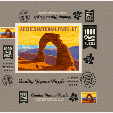 Arches National Park: Delicate Arch Sunset (Horizontal) 1000 Jigsaw Puzzle box 3D Modell