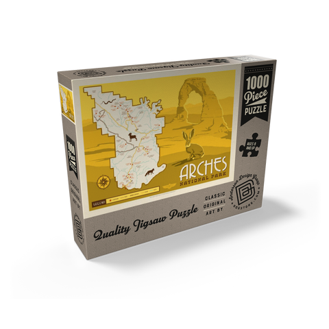 Map of Arches National Park, Vintage Poster 1000 Jigsaw Puzzle box view2