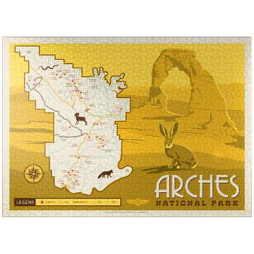 puzzleplate Map of Arches National Park, Vintage Poster 1000 Jigsaw Puzzle