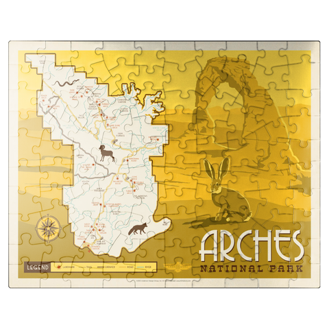 puzzleplate Map of Arches National Park, Vintage Poster 100 Jigsaw Puzzle