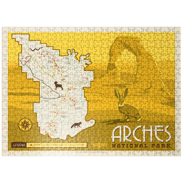 puzzleplate Map of Arches National Park, Vintage Poster 500 Jigsaw Puzzle