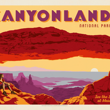 Canyonlands: Mesa Arch, Vintage Poster 1000 Jigsaw Puzzle 3D Modell