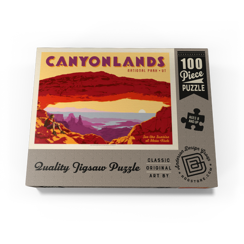 Canyonlands: Mesa Arch, Vintage Poster 100 Jigsaw Puzzle box view3