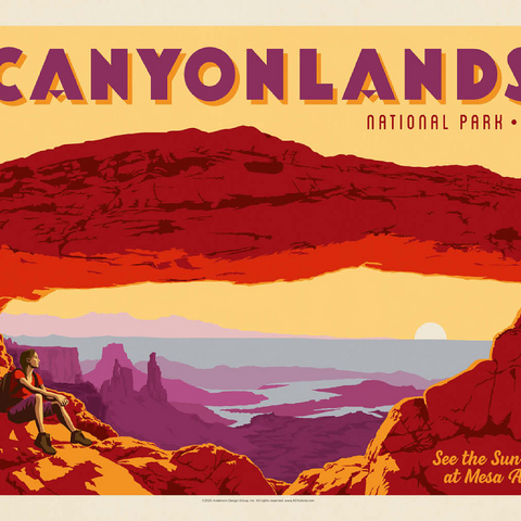 Canyonlands: Mesa Arch, Vintage Poster 100 Jigsaw Puzzle 3D Modell