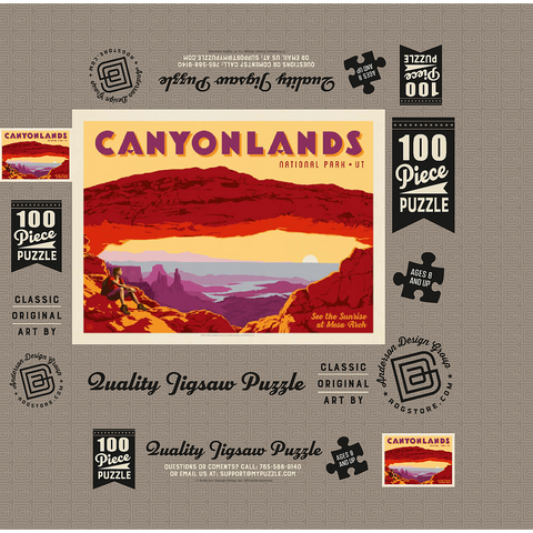 Canyonlands: Mesa Arch, Vintage Poster 100 Jigsaw Puzzle box 3D Modell