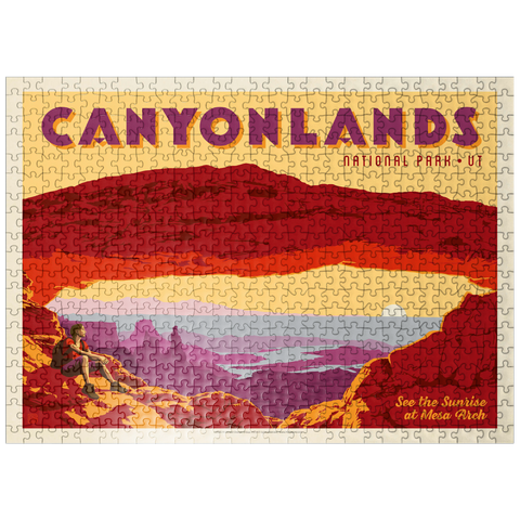 puzzleplate Canyonlands: Mesa Arch, Vintage Poster 500 Jigsaw Puzzle