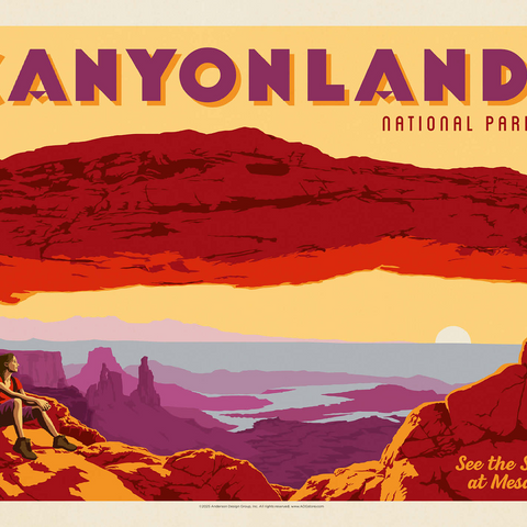 Canyonlands: Mesa Arch, Vintage Poster 500 Jigsaw Puzzle 3D Modell