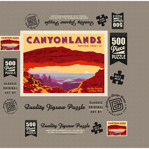 Canyonlands: Mesa Arch, Vintage Poster 500 Jigsaw Puzzle box 3D Modell