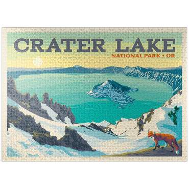 puzzleplate Crater Lake National Park: Winter Fox (Horizontal) 1000 Jigsaw Puzzle