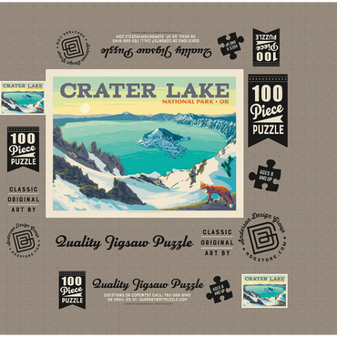 Crater Lake National Park: Winter Fox (Horizontal) 100 Jigsaw Puzzle box 3D Modell