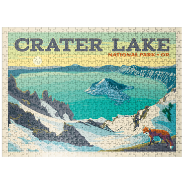 puzzleplate Crater Lake National Park: Winter Fox (Horizontal) 500 Jigsaw Puzzle