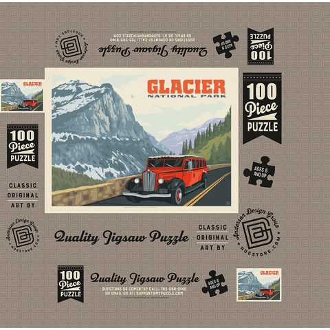 Glacier National Park: Going To The Sun Road (Horizontal) 100 Jigsaw Puzzle box 3D Modell